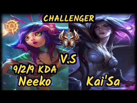 Praedyth (NEEKO) vs KAI'SA - 9/2/9 KDA BOTTOM ADC CHALLENGER GAMEPLAY - OC