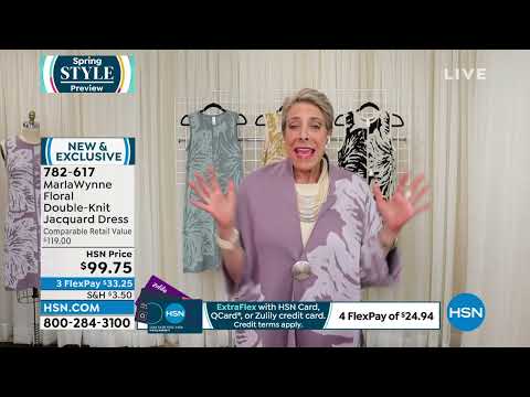 MarlaWynne Floral DoubleKnit Jacquard Dress