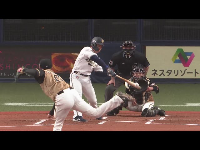 【1回裏】バファローズ・吉田正 レフト線へのタイムリー2ベース!! 2021/4/10 B-F