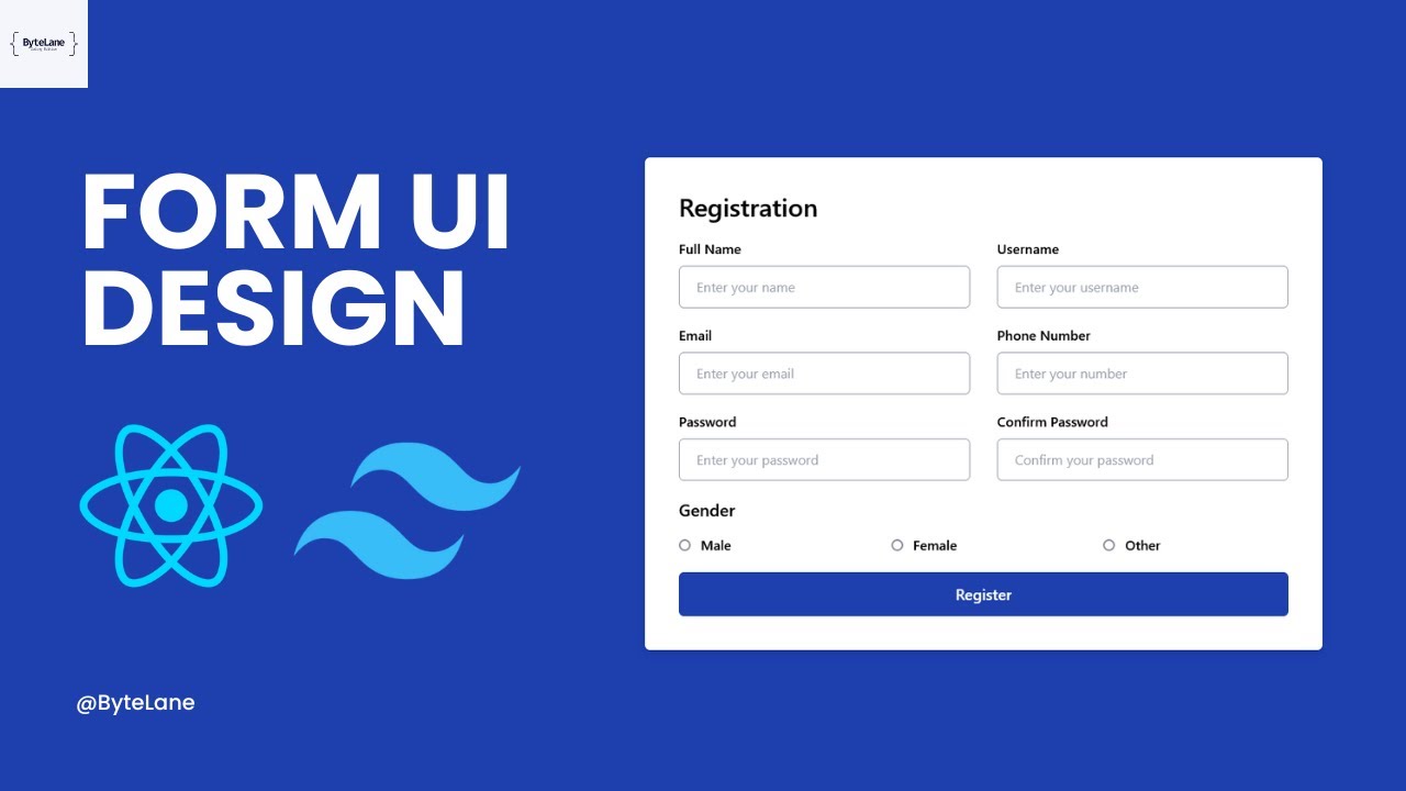 Form Design Using React & Tailwind CSS | UI Component Design