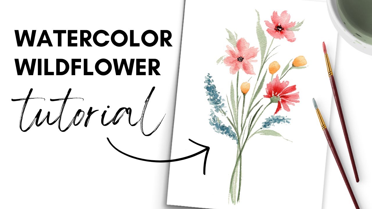 Easy Watercolor Wildflowers | Step by Step Loose Floral Tutorial