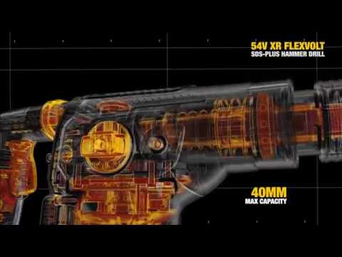 Perforatorius DeWalt DCH335X2; 3,5 J; SDS-plus; 54 V; 2x9,0 Ah akum. video