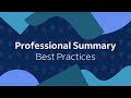 Professional Summary Best Practices I Indeed Career Quick Tips