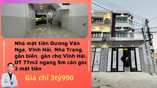 Nhà 3 tầng mới mặt tiền Dương Vân Nga, Vĩnh Hải, Nha Trang, gần biển, 3.99 tỷ