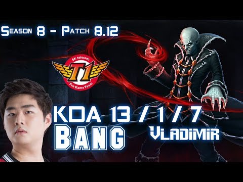 SKT T1 Bang VLADIMIR vs KARTHUS Bot Lane - Patch 8.12 KR Ranked