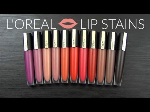 L'Oreal Rouge Signature Lip Stains: LIP SWATCHES & Review