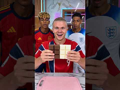 Haaland's Milk vs White Chocolate Challenge! 😂🍫 #haaland #funny #football #mbappe