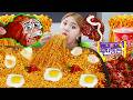 ASMR MUKBANG EAT SPICY RAMEN CHICKEN REAL SOUND By HIU 하이유