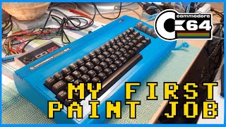 Blue Commodore 64 | My first spray-painted C64 | Breadbin Case