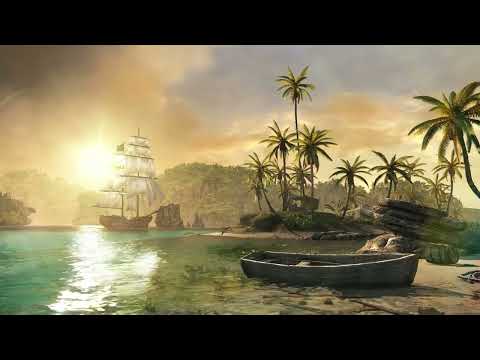 Tropical Island Beach With Pirate Ship Ambience to sleep, relax, study || Ambience Immersion
