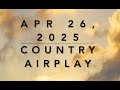 Billboard Top 60 Country Airplay Apr 26 2025