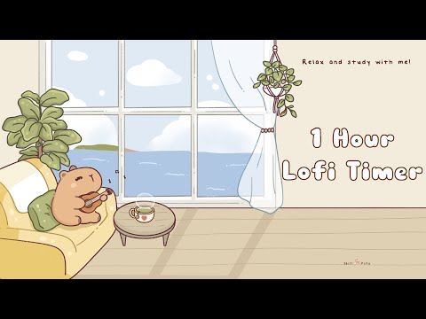 1 Hour - Relax & study with me Lofi | Tunes of Capy #timer  #1hour #1hourloop #lofi #relaxing #calm