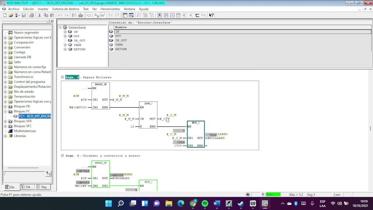 Controladores Lógicos Programables - control continuo: LABORATORIO 3