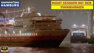 FINNMARKEN - Hurtigruten-Kreuzfahrtschiff Sail Away aus Hamburg | Shipspotting Hamburg 4K - re-live