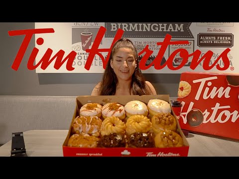 Tim Hortons NEW DELUXE DONUT MENU CHALLENGE | @LeahShutkever