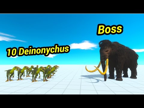 10 Deinonychus vs Boss factions animal revolt battle simulator