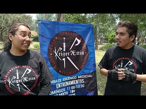 Interview mit Naomi und Oscar, Mitgliedern von Kriger Aettin, einer mittelalterlichen Kampfinszen...