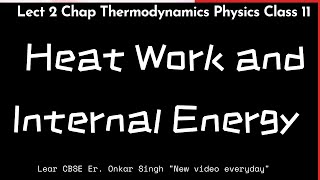 Heat Work and Internal Energy Lect 2 Thermodynamics Physics Class 11