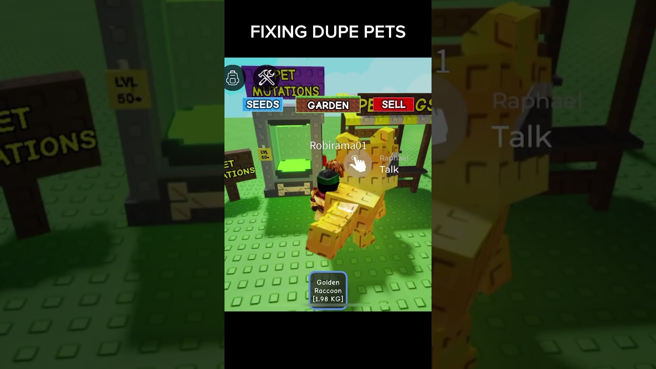 FIXING MY DUPE PET IN GROW A GARDEN