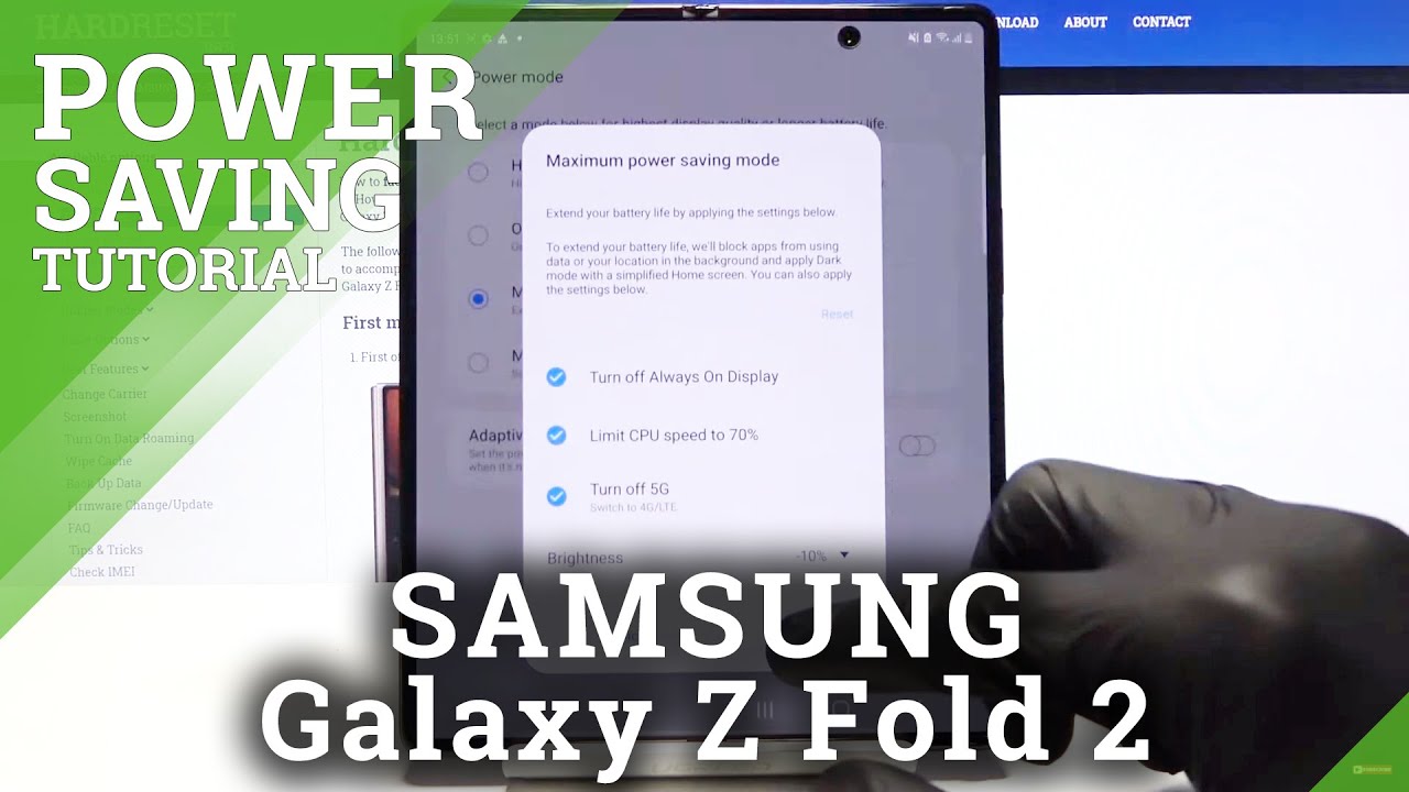 How to Enable Power Saving Mode in SAMSUNG Galaxy Z Fold 2 – Battery Settings