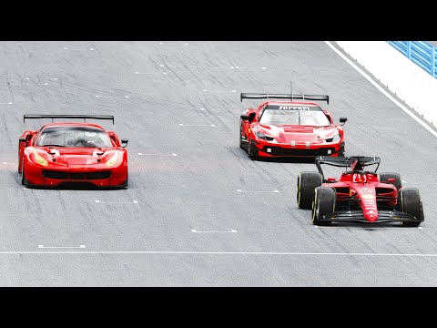 Ferrari F1 2022 vs Ferrari 296 GT3 2023 vs Ferrari 488 GT3 - Laguna Seca