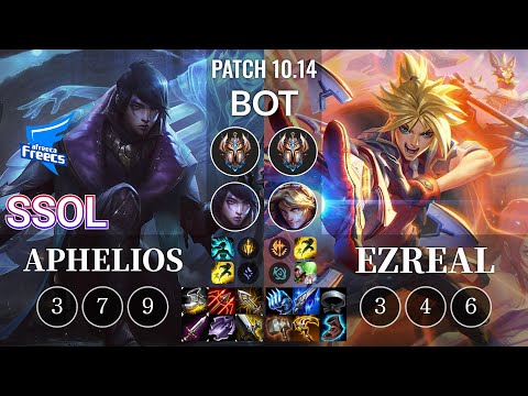 AF SSol Aphelios vs Ezreal Bot - KR Patch 10.14