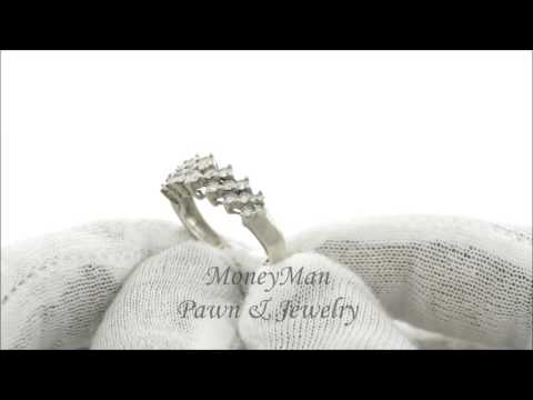 MoneyMan Pawn Jewelry - White Gold Diamond Cluster Band