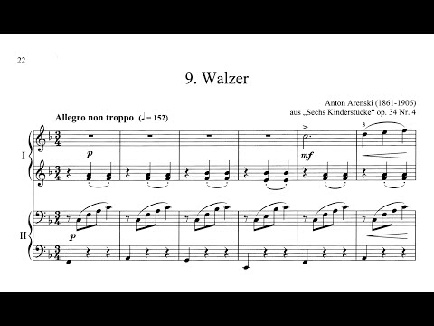 Anton Arensky - Valse (4 hands), from 6 Pièces enfantines, Op.34/4