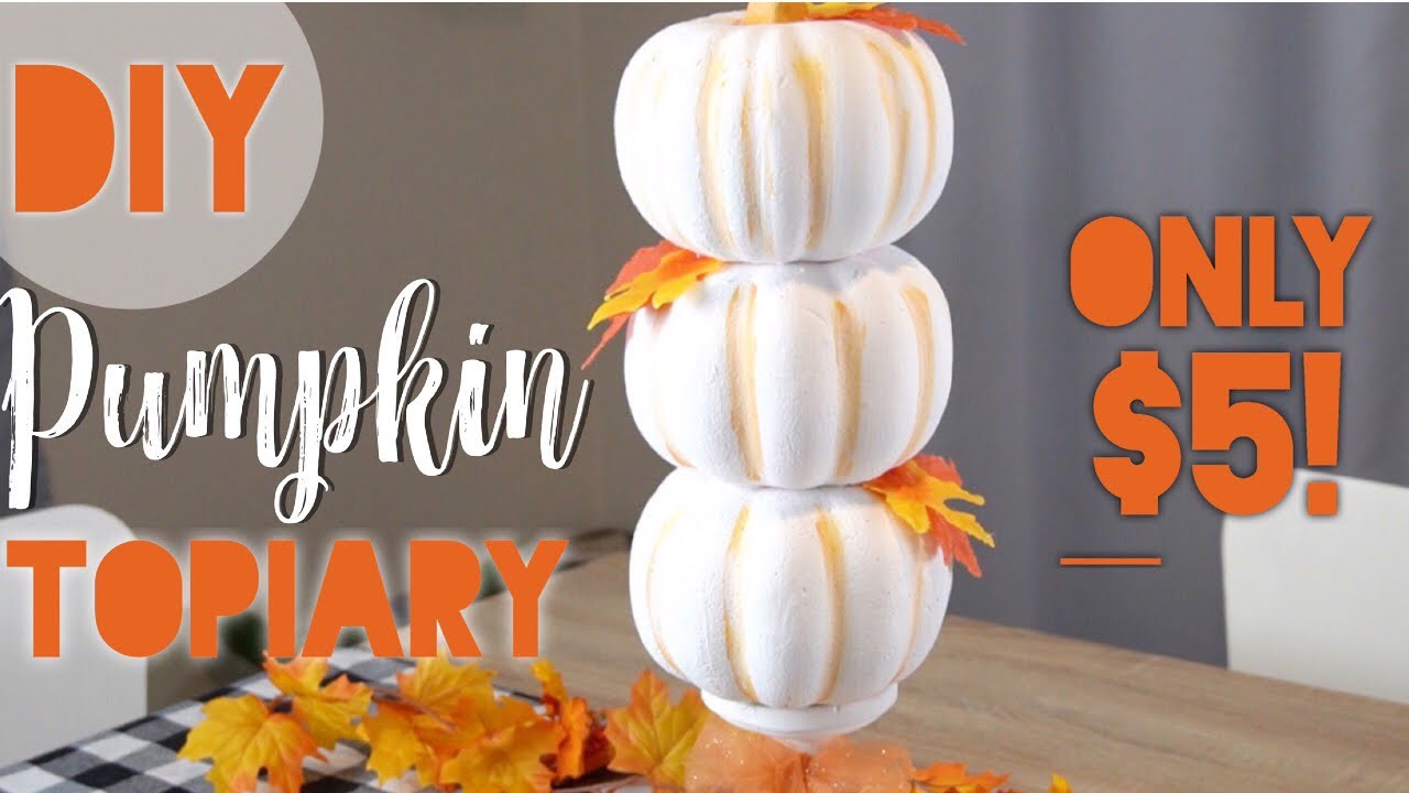 DIY PUMPKIN TOPIARY 🎃 || DOLLAR TREE TOPIARY || ONLY $5!!