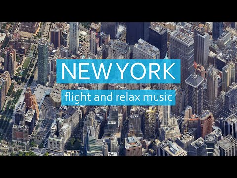 Flying over New York / New York from above with downtempo ambient music / 1080[HD]