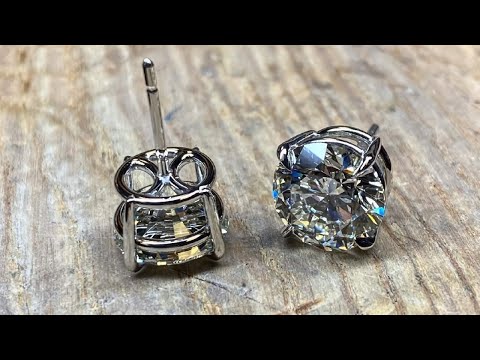 Making HUGE Diamond Earrings By Hand Using 5 Carat Stones!