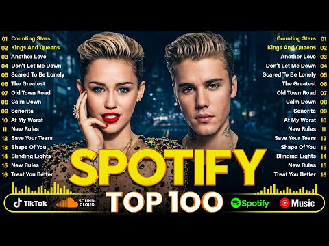 Miley Cyrus,  Justin Bieber, Dua Lipa, The Weeknd, Ed Sheeran, Bruno Mars, Adele 🎶 Spotify Top 100