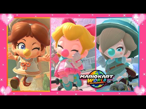 💗 Mario Kart World - All Baby Peach, Baby Daisy, Baby Rosalina Outfits Gameplay 💗