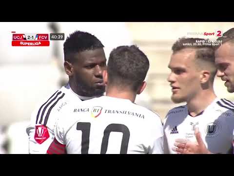 GOOOL! U Cluj – FC Voluntari 2-1. Dramatism total: Thiam o aduce pe U în avantaj, deși joacă în 10