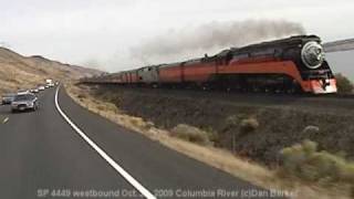preview picture of video 'SP 4449 westbound Along the Columbia River'