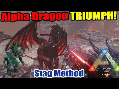 Ark - Alpha Dragon Fight VICTORY!! (Stag Method)