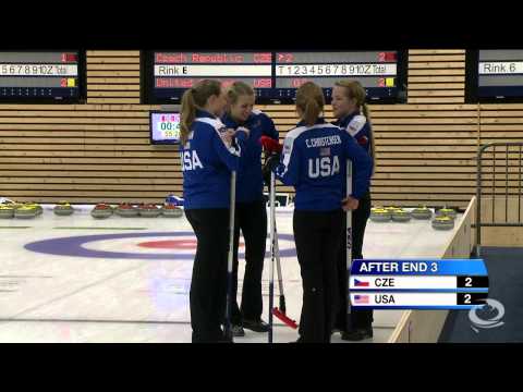 CURLING: CZE-USA World Junior Chps 2014 - Women Draw 3 HIGHLIGHTS