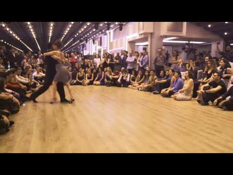  Panagiotis Karaboulas  and  Maria Mantziou  are  dancing  to  the  milonga  "  Milonga Del 83  "  by  Juan D'Arienzo  at  TanGO TO Istanbul  in  2017