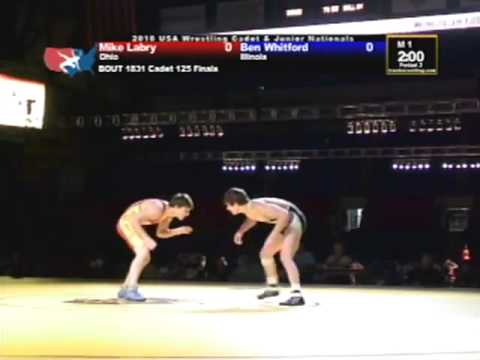 Ben Whitford vs Mike Labry Cadet Freestyle Finals 125 pounds
