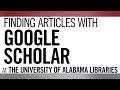 Finding Articles With Google Scholar