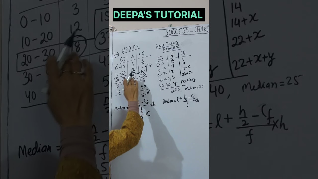 Median of statistical data । Class 10 maths। Missing frequency in median ।