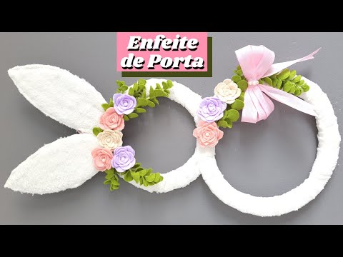 DIY - Como fazer enfeite de porta coelho de Páscoa