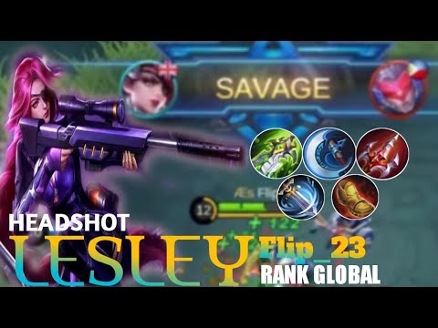 LESLEY HEADSHOT | Lesley PERFECT Savage | Top GLOBAL LESLEY GAMEPLAY | Mobile Legends