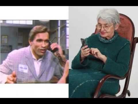 commando running man - arnold calls the stilwell grandma