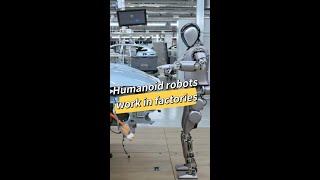 Humanoid robots work in factories in S China