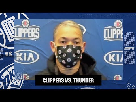 泰倫魯談論對喬治腿筋的謹慎以及快艇擊敗雷霆的比賽 | NBA on ESPN (Ty Lue on being cautious with Paul George's hamstring and Clippers' win vs. OKC | NBA on ESPN)