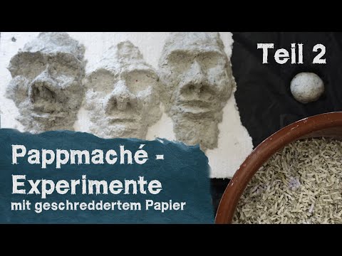 Paper mache experiments part 2 - three paper mache mixtures made from shredded paper compared