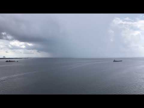 Indian River - Barge Avoiding Storm - Timelapse - Titusville, Florida 09-22-2017