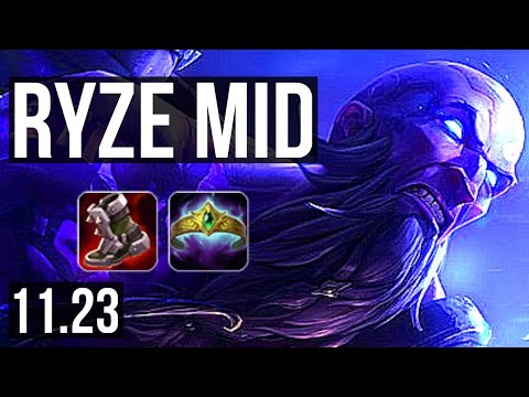 RYZE vs AKSHAN (MID) | 6/1/8, Rank 15 Ryze | KR Challenger | 11.23