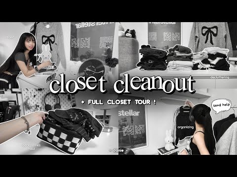 *EXTREME* CLOSET CLEANOUT + full tour ! 🎧📓 : organization & declutterring (pinterest aesthetic) 